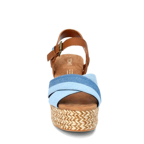TOMS Denim Willow Wedge Sandal - Picture 3 of 6